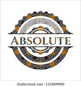 Absolute arabic badge. Arabesque decoration.