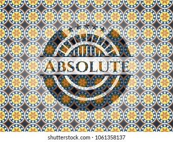 Absolute arabic style badge. Arabesque decoration.