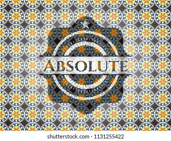 Absolute arabic style badge. Arabesque decoration.