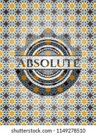 Absolute arabic style emblem. Arabesque decoration.