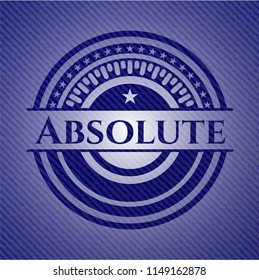 Absolute badge with denim background