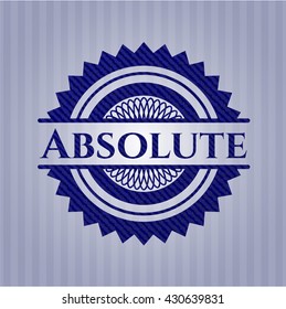 Absolute badge with denim background