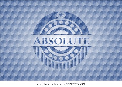 Absolute blue hexagon badge.