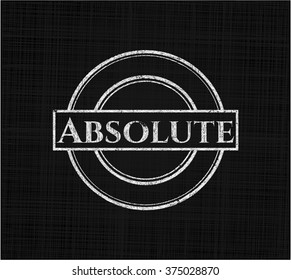 Absolute chalkboard emblem written on a blackboard