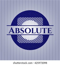 Absolute emblem with denim high quality background