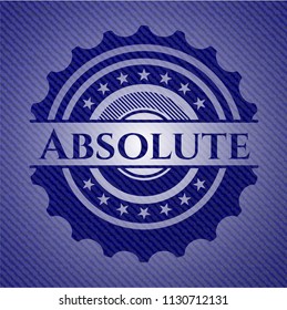 Absolute emblem with jean background