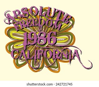 absolute freedom california vector art