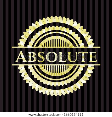 Absolute golden badge or emblem. Vector Illustration. Detailed.