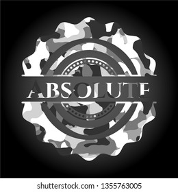 Absolute grey camouflaged emblem