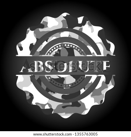 Absolute grey camouflaged emblem