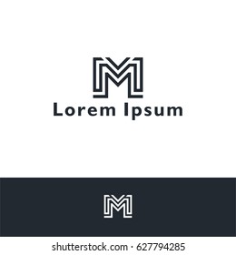 absolute letter M logo vector template