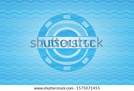 Absolute light blue water style badge. Vector Illustration. Detailed.