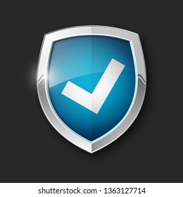 Absolute protection guard shield check mark concept. 