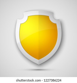 Absolute protection guard shield concept. Safety vector badge abstract protection icon Privacy banner shield. Security label sign. Defense tag presentation sticker shield. Defense safeguard sign badge