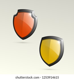 Absolute protection guard shield concept. Safety vector badge abstract protection icon Privacy banner shield. Security label sign. Defense tag presentation sticker shield. Defense safeguard sign badge