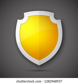 Absolute protection guard shield concept. Safety vector badge abstract protection icon Privacy banner shield. Security label sign. Defense tag presentation sticker shield. Defense safeguard sign badge