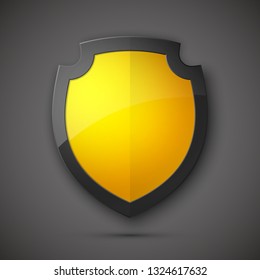 Absolute protection guard shield concept. Safety vector badge abstract protection icon Privacy banner shield. Security label sign. Defense tag presentation sticker shield. Defense safeguard sign badge