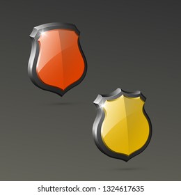Absolute protection guard shield concept. Safety vector badge abstract protection icon Privacy banner shield. Security label sign. Defense tag presentation sticker shield. Defense safeguard sign badge