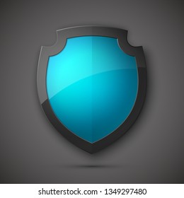 Absolute protection guard shield concept. Safety vector badge abstract protection icon Privacy banner shield. Security label sign. Defense tag presentation sticker shield. Defense safeguard sign badge