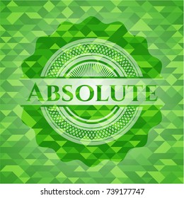 Absolute realistic green mosaic emblem