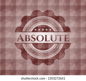 Absolute red seamless badge with geometric background.