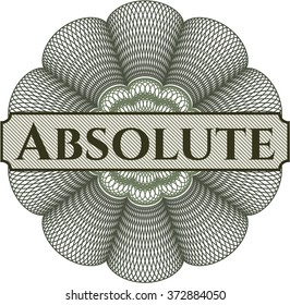 Absolute rosette or money style emblem