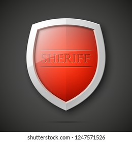 Absolute sheriff protection guard shield concept. Safety vector badge abstract protection icon Privacy banner shield Security label sheriff sign. Defense tag presentation sticker shield safeguard sign
