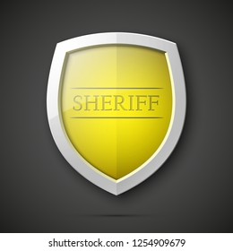Absolute sheriff protection guard shield concept. Safety vector badge abstract protection icon Privacy banner shield Security label sheriff sign. Defense tag presentation sticker shield safeguard sign