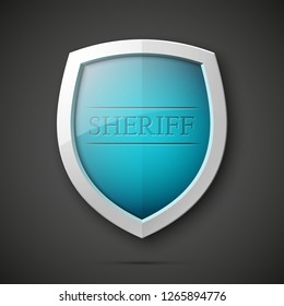 Absolute sheriff protection guard shield concept. Safety vector badge abstract protection icon Privacy banner shield Security label sheriff sign. 
