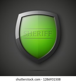 Absolute sheriff protection guard shield concept. Safety vector badge abstract protection icon Privacy banner shield Security label sheriff sign. Defense tag presentation sticker shield safeguard sign