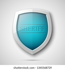 Absolute sheriff protection guard shield concept. Safety vector badge abstract protection icon  