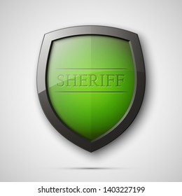 Absolute sheriff protection guard shield concept. Safety vector badge abstract protection icon Privacy banner shield Security label sheriff sign. Defense tag presentation sticker shield safeguard sign
