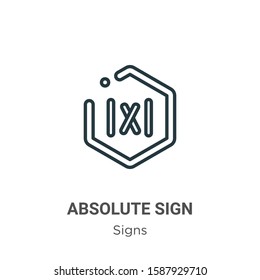 Absolute sign outline vector icon. Thin line black absolute sign icon, flat vector simple element illustration from editable signs concept isolated on white background