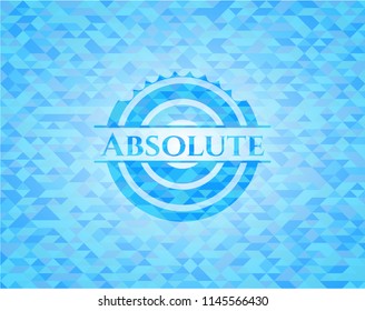 Absolute sky blue emblem. Mosaic background