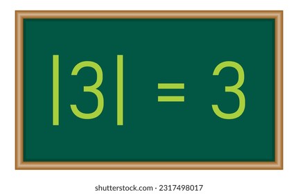 Absolute value of three. Absolute value equations of real number in mathematics. Math resources for teachers and students.