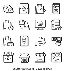 An absolute vector set titled as shopping is very much handy for utilization.