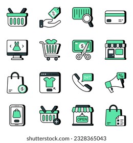 An absolute vector set titled as shopping is very much handy for utilization.