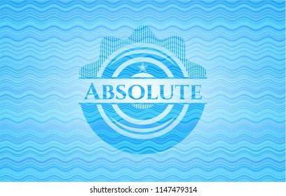Absolute water wave concept style emblem.