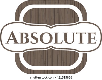 Absolute wooden emblem. Retro