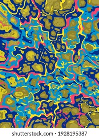 Paisaje azul absoluto azul Suminagashi Kintî Japonés Ink Marbling Paper Art