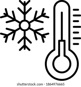 Concepto de cero absoluto, temperatura termodinámica Diseño de iconos vectores, actividades de caída de invierno Símbolo sobre fondo blanco, Signo de clima frío, elementos de temporada salvaje,