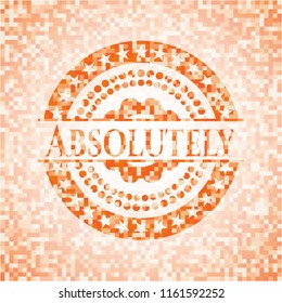 Absolutely abstract orange mosaic emblem