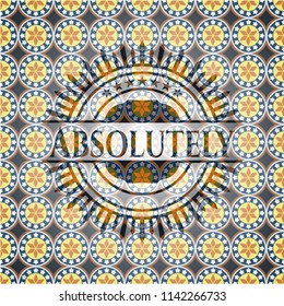 Absolutely arabic emblem background. Arabesque decoration.
