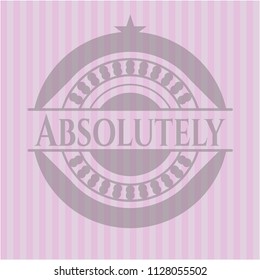 Absolutely badge with pink background