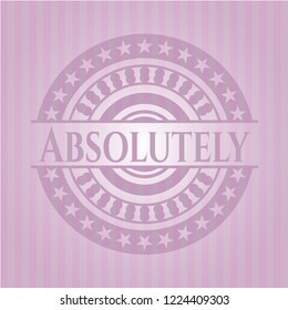 Absolutely badge with pink background