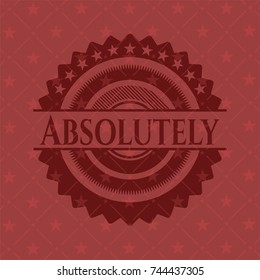 Absolutely badge with red background