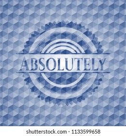 Absolutely blue hexagon emblem.