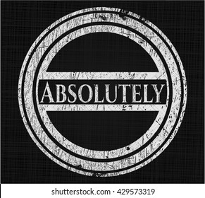 Emblema de tiza absoluta, estilo retro, tiza o textura de pizarra