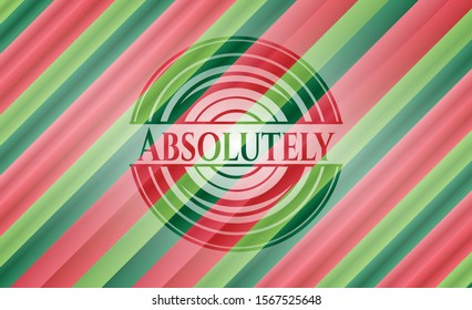 Absolutely christmas colors emblem. Vector Illustration. Detailed.