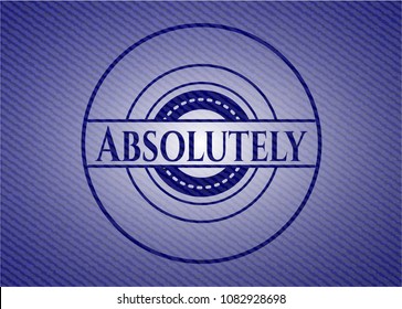 Absolutely emblem with jean texture